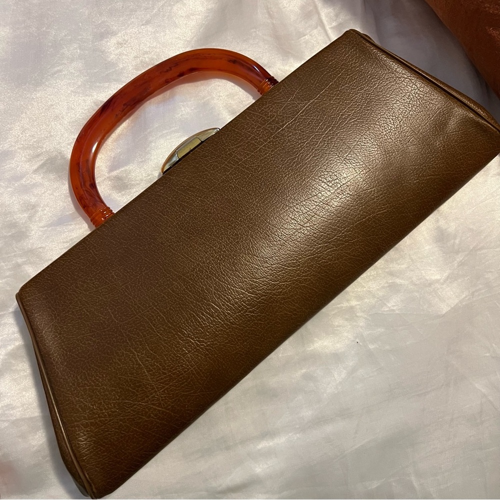 Vintage lucite handle clutch